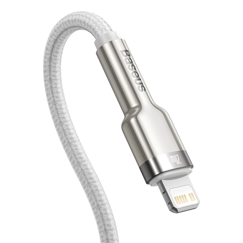 Datový kabel Baseus Cafule Series Metal Type-C/Lightning PD 20W 1m, bílá