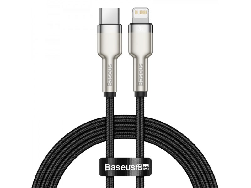 Datový kabel Baseus Cafule Series Metal Type-C/Lightning PD 20W 1m, černá