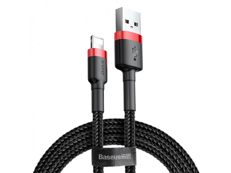 Datový kabel Baseus Cafule Cable USB/Lightning 2.4A 3m, červená-černá