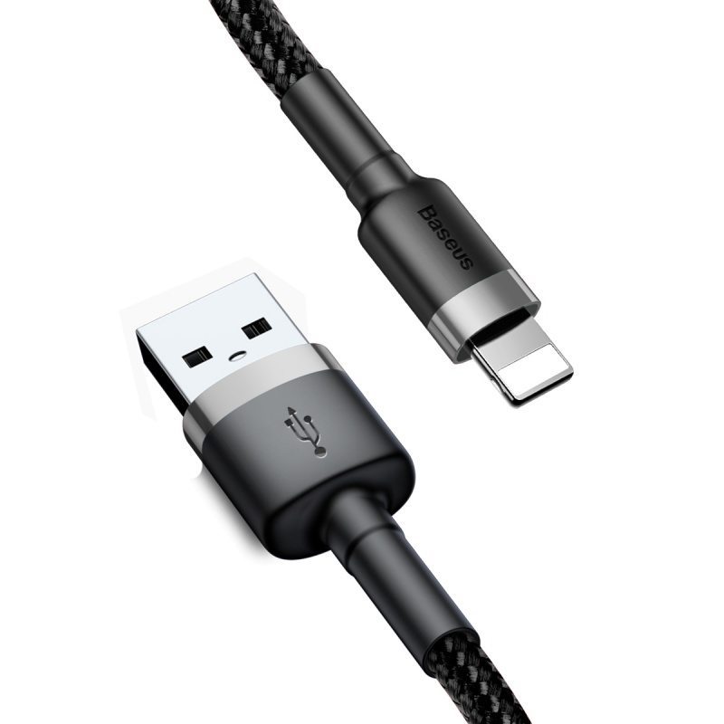 Datový kabel Baseus Cafule Cable USB for Lightning 1.5A 2M, šedá-černá
