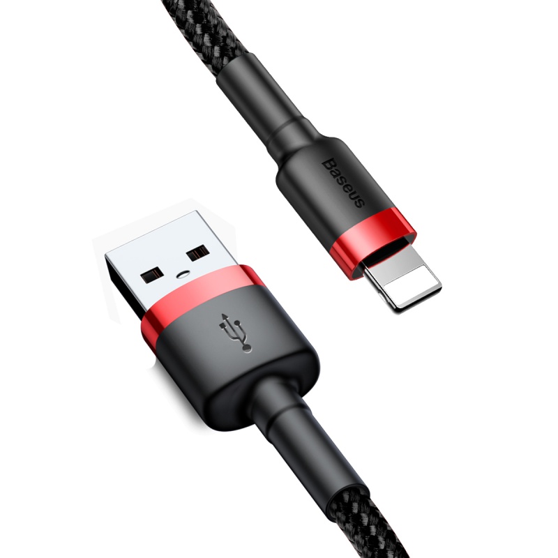 Levně Datový kabel Baseus Cafule Cable USB for Lightning 2.4A 1M, šedá-černá