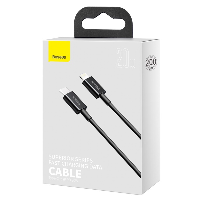 Datový kabel Baseus Superior Series Fast Charging Data Cable Type-C to iP PD 20W 2m, černá