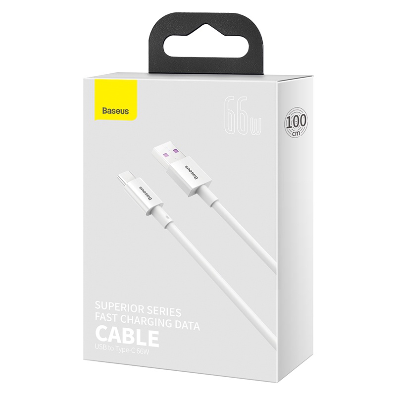 Datový kabel Baseus Superior Series Fast Charging Data Cable USB to Type-C 66W 2m, bílá