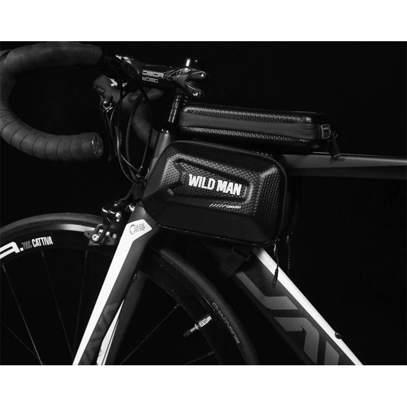 Voděodolné pouzdro WILD MAN ES6 Bicycle Frame Mobile Phone Bag 7inch, černá