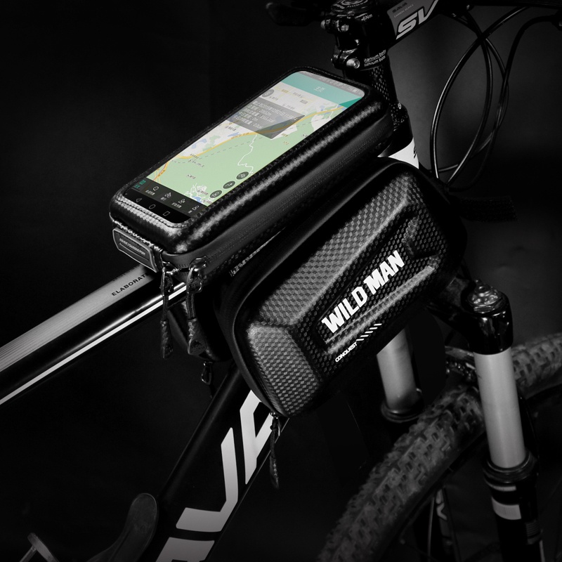 Voděodolné pouzdro WILD MAN ES6 Bicycle Frame Mobile Phone Bag 7inch, černá