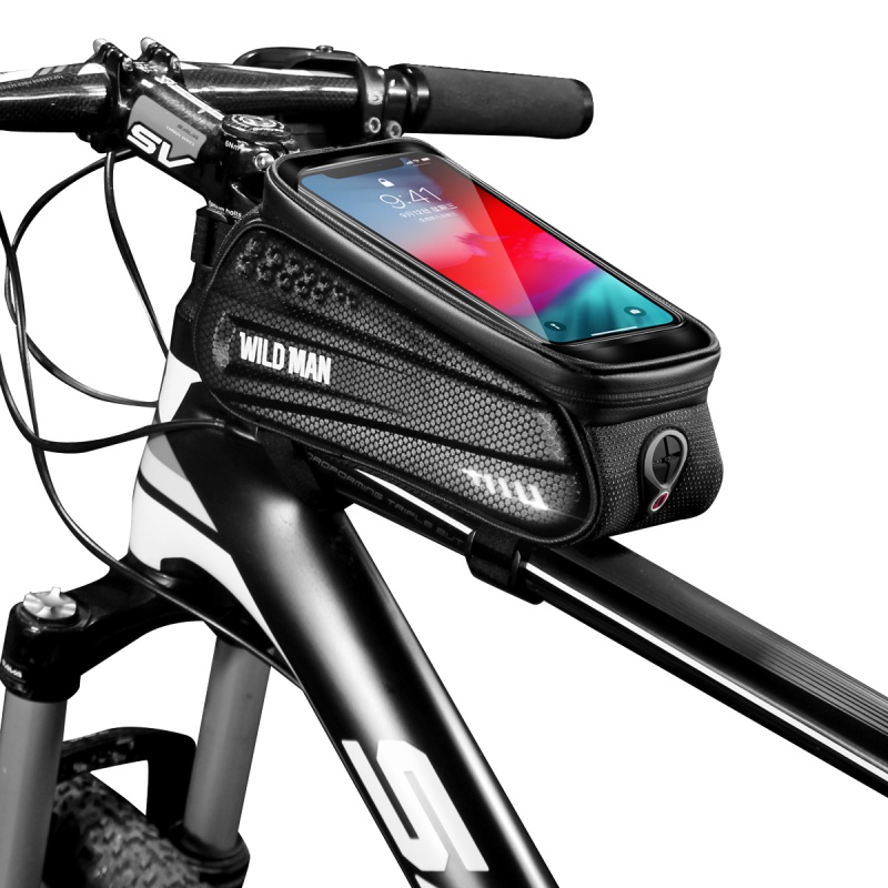 Voděodolné pouzdro WILD MAN ES3 Bicycle Frame Mobile Phone Bag 6.5", černá