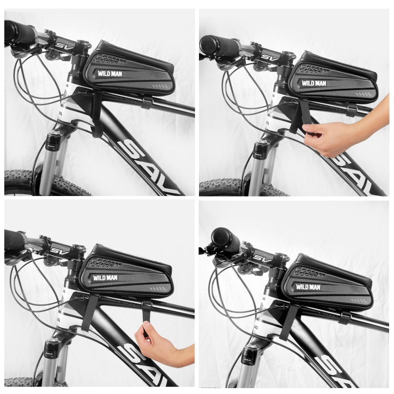Voděodolné pouzdro WILD MAN ES3 Bicycle Frame Mobile Phone Bag 6.5", černá