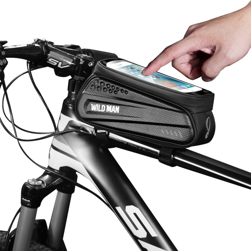 Voděodolné pouzdro WILD MAN ES3 Bicycle Frame Mobile Phone Bag 6.5", černá