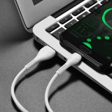 Datový kabel Hoco Cool Power Charging Data Cable for Type-C 1M, bílá