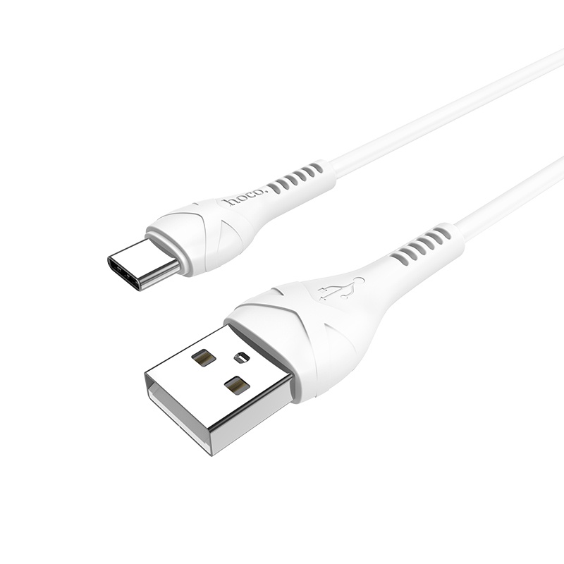Datový kabel Hoco Cool Power Charging Data Cable for Type-C 1M, bílá