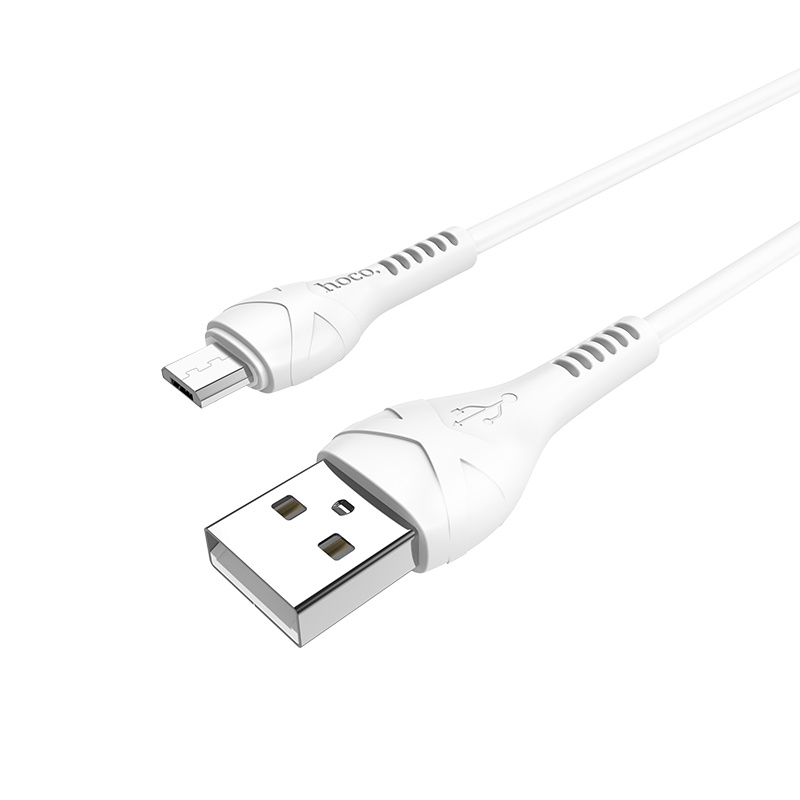 Datový kabel Hoco Cool Power Charging Data Cable for Micro USB 1M, bílá