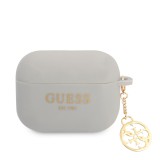 Silikonové pouzdro Guess 4G Charms pro Airpods Pro, šedá