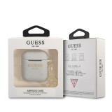 Silikonové pouzdro Guess 4G Charms pro Airpods 1/2, šedá