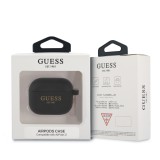 Silikonové pouzdro Guess 4G Charms pro Airpods 3, černá