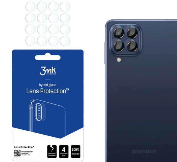 Hybridní sklo 3mk Lens ochrana kamery pro Samsung Galaxy M53 5G (4ks)