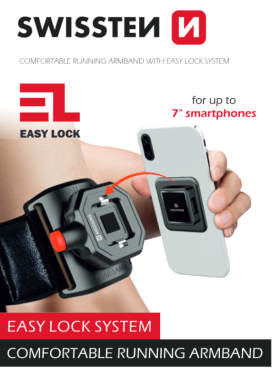 Držák Swissten Easy Lock Armband, černá