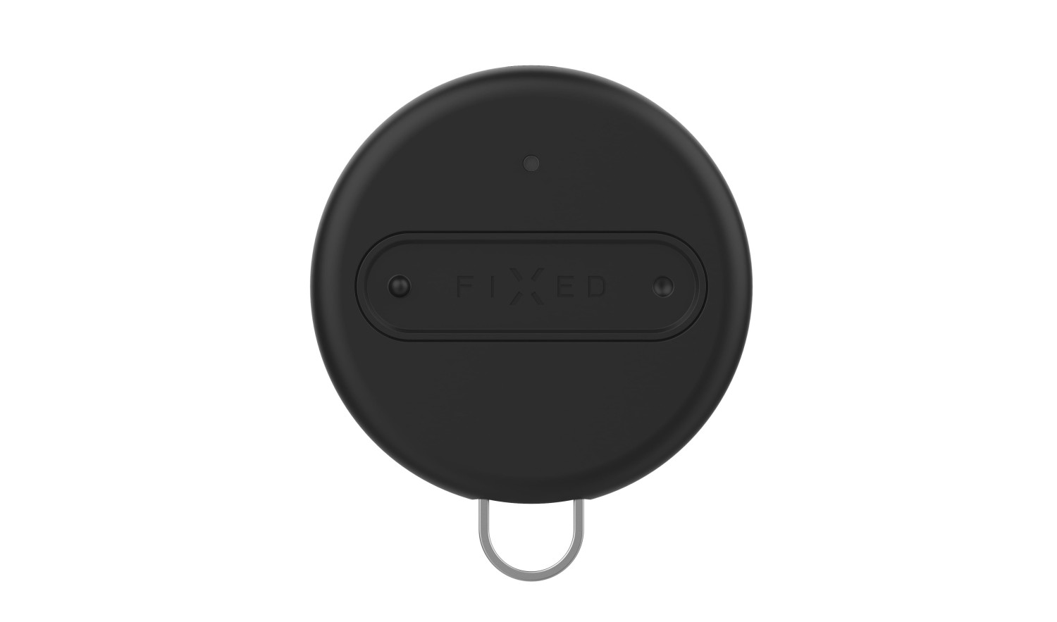 Set smart trackeru FIXED Sense s koženým pouzdrem a karabinou, černá