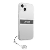 Zadní kryt Guess PC/TPU 4G Grey Stripe pro Apple iPhone 13, transparentní