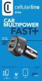 Autonabíječka Cellularline Multipower 2 FAST+ s USB-C a USB konektorem, 32W, bílá