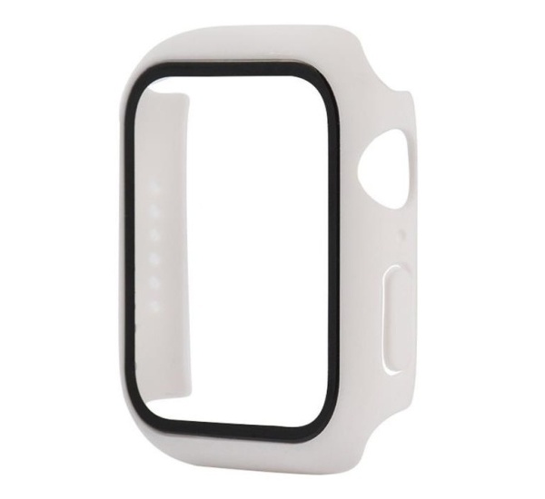 Levně Ochranný polykarbonátový kryt COTEetCI s ochranou displeje pro Apple Watch 45 mm, bílá