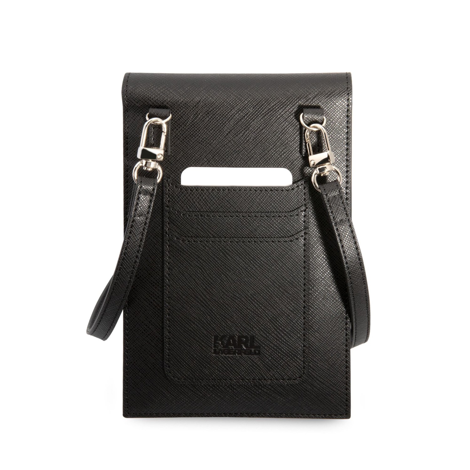 Taška Karl Lagerfeld Saffiano Rue Saint Guillaume Wallet Phone Bag, černá
