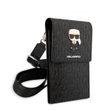 Taška Karl Lagerfeld Monogram Ikonik Wallet Phone Bag, černá