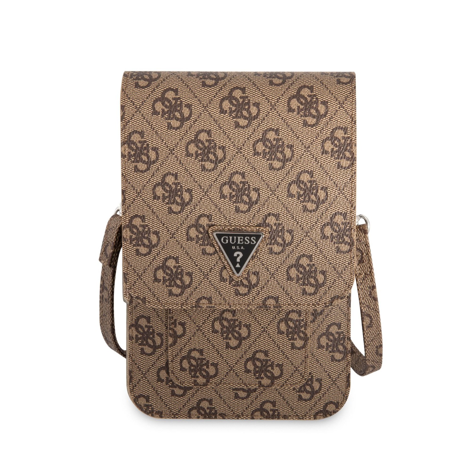 Levně Taška Guess PU 4G Triangle Logo Phone Bag, hnědá