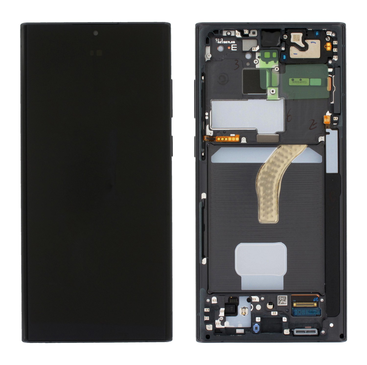 LCD + dotyková deska + přední kryt pro Samsung Galaxy S21 Ultra, phantom black ( Service Pack) + DOPRAVA ZDARMA