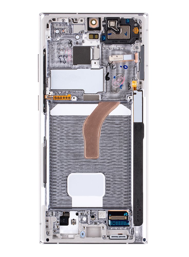 Levně LCD + dotyková deska + přední kryt pro Samsung Galaxy S22 Ultra, phantom white ( Service Pack)