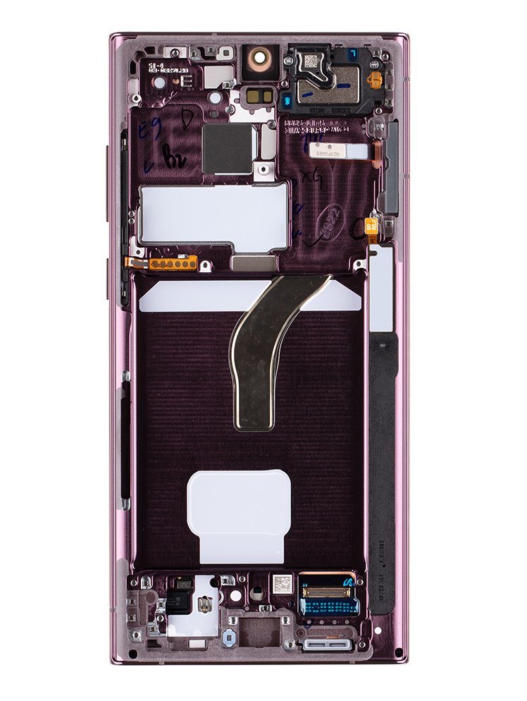 Levně LCD + dotyková deska + přední kryt pro Samsung Galaxy S22 Ultra, burgundy ( Service Pack)