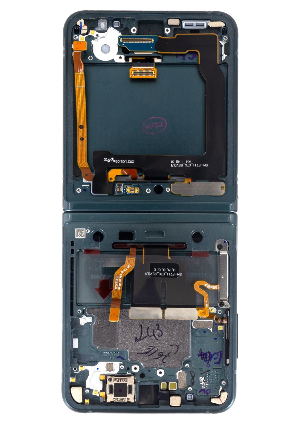 LCD + dotyková deska pro Samsung Galaxy Z Flip 3 5G F711B, green ( Service Pack)