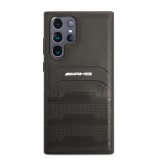 Zadní kryt AMG Genuine Leather Perforated pro Samsung Galaxy S22 Ultra, černá