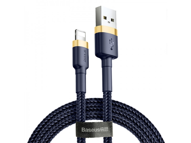 Datový kabel Baseus Cafule Cable USB for Lightning 2.4A, 1m, zlatá/modrá