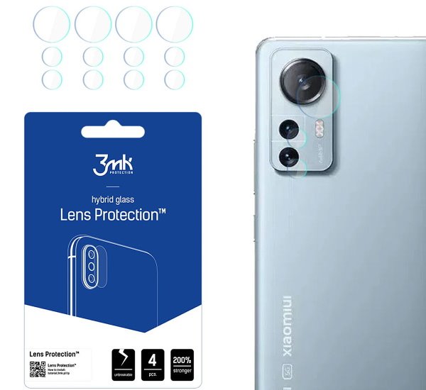 Hybridní sklo 3mk Lens ochrana kamery pro Xiaomi 12 Lite (4ks)