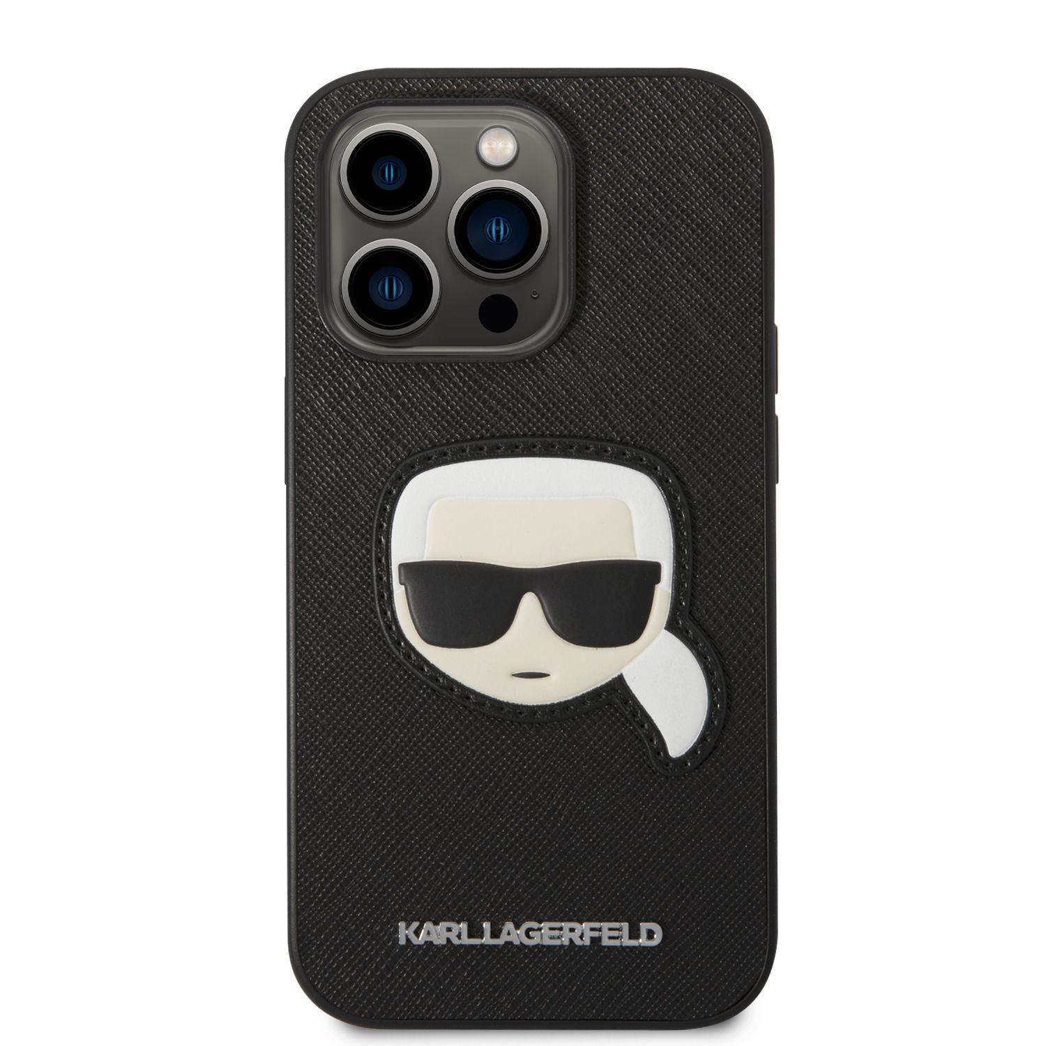 Levně Zadní kryt Karl Lagerfeld PU Saffiano Karl Head pro Apple iPhone 14 Pro Max, černá