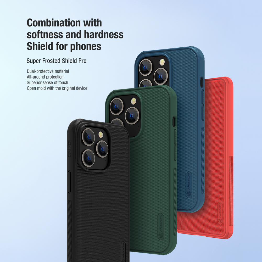 Zadní kryt Nillkin Super Frosted PRO pro Apple iPhone 14 Pro Max, tmavě zelená