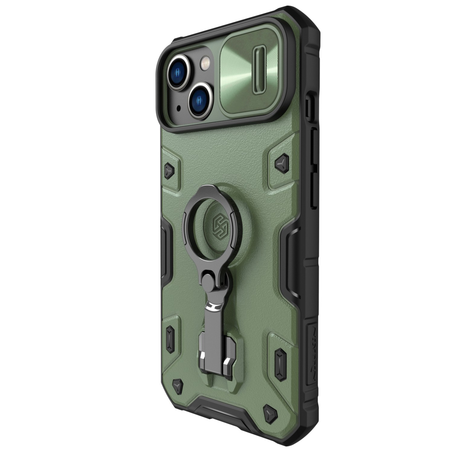 Levně Zadní kryt Nillkin CamShield Armor PRO pro Apple iPhone 14, tmavě zelená