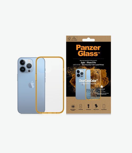 Zadní kryt PanzerGlass ClearCase pro Apple iPhone 13 Pro, tangerine