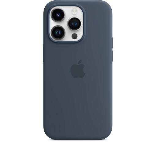 Levně Silikonový kryt MagSafe pro Apple iPhone 14 Pro, storm blue