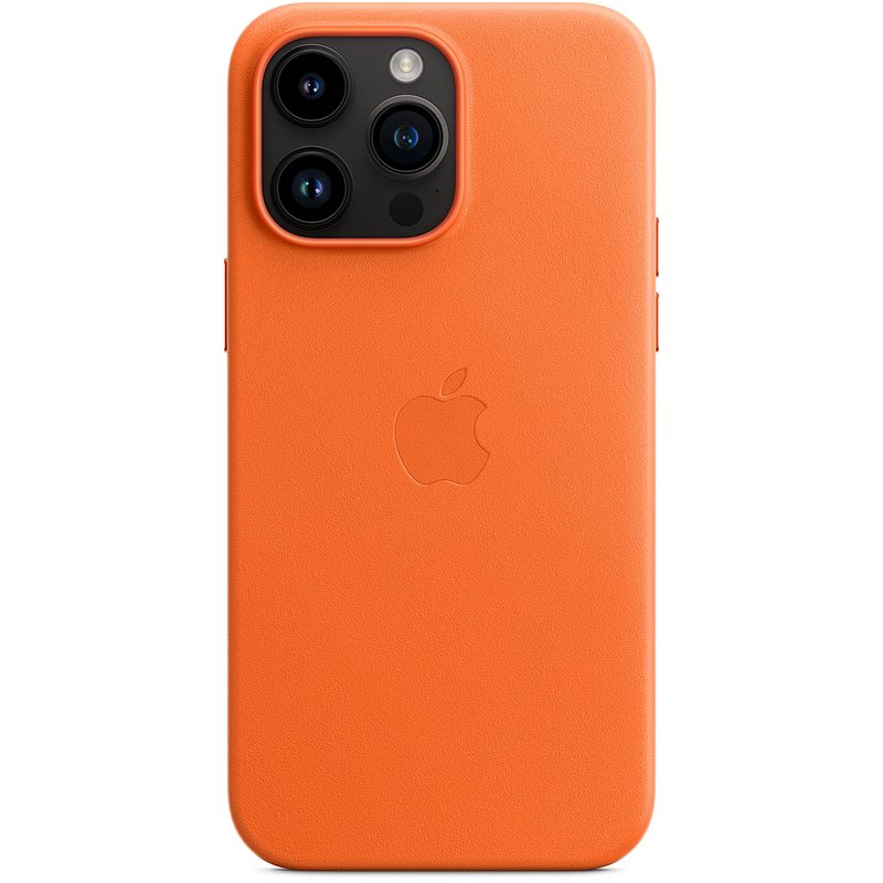 Apple kožený kryt Leather Case MagSafe pro Apple iPhone 14 Pro Max, orange