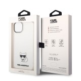 Zadní kryt Karl Lagerfeld Choupette Logo pro Apple iPhone 14 Plus, transparentní