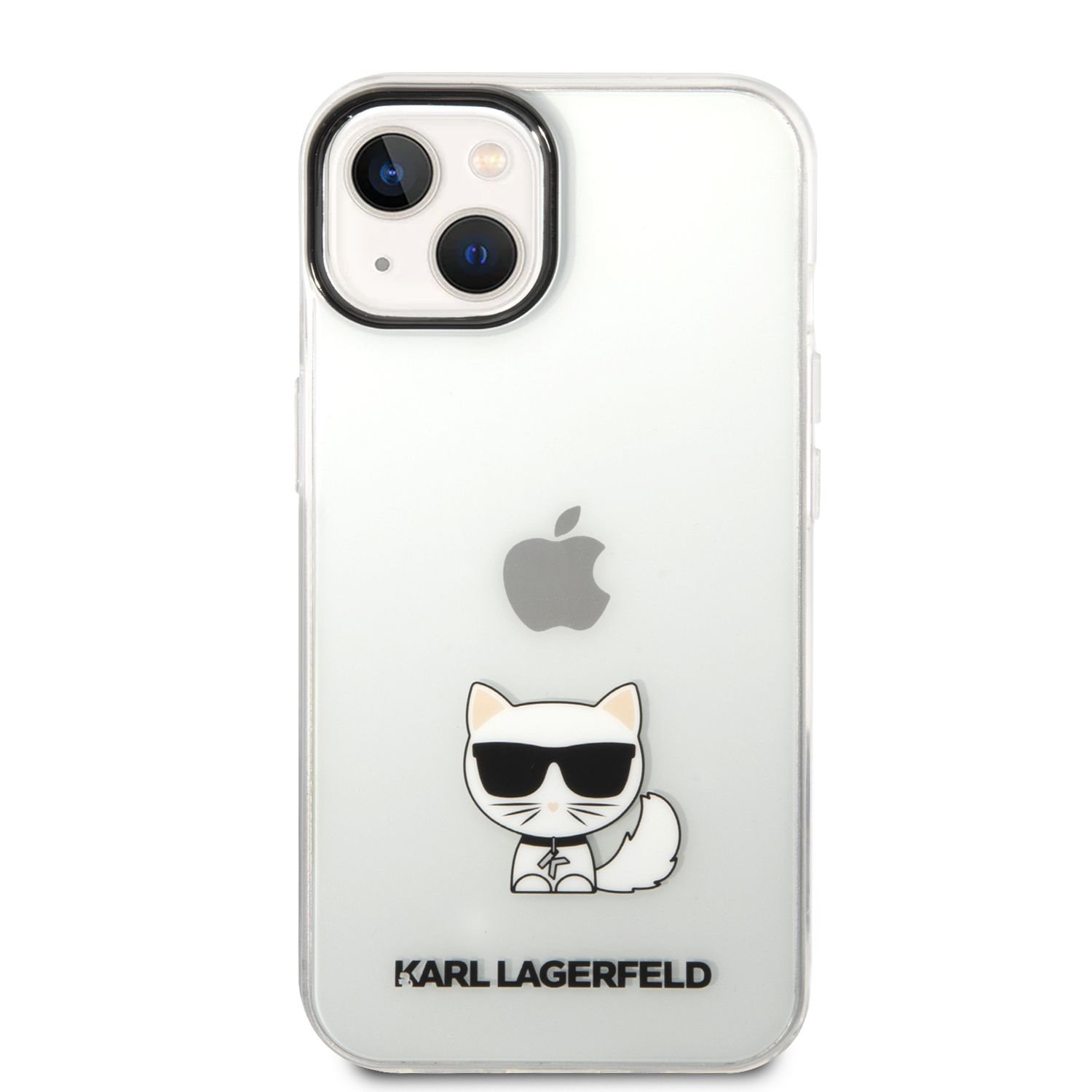 Zadní kryt Karl Lagerfeld Choupette Logo pro Apple iPhone 14 Plus, transparentní