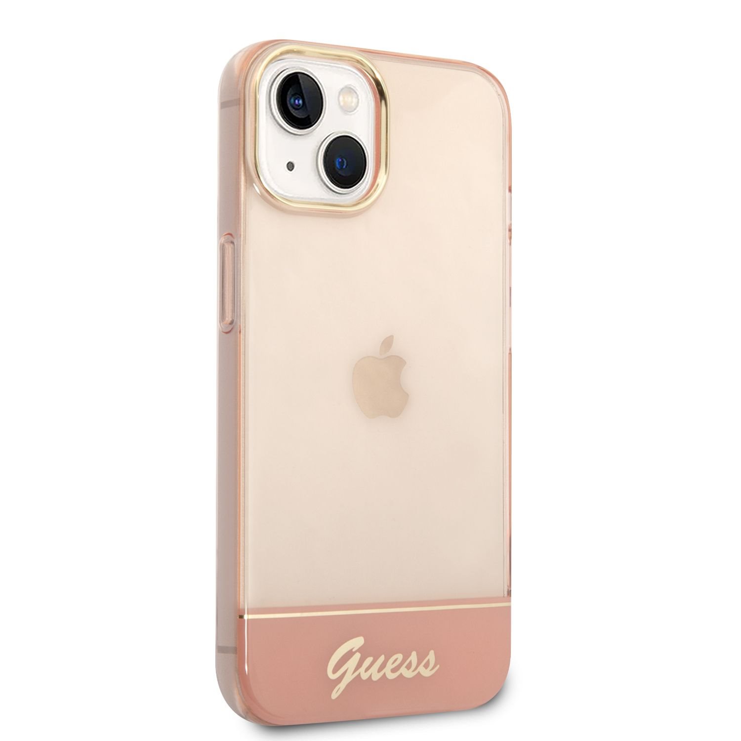 Zadní kryt Guess PC/TPU Camera Outline Translucent pro Apple iPhone 14 Plus, růžová