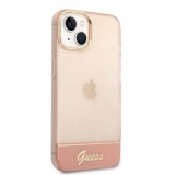 Zadní kryt Guess PC/TPU Camera Outline Translucent pro Apple iPhone 14, růžová