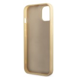 Zadní kryt Guess PC/TPU Glitter Flakes Metal Logo pro Apple iPhone 14, zlatá