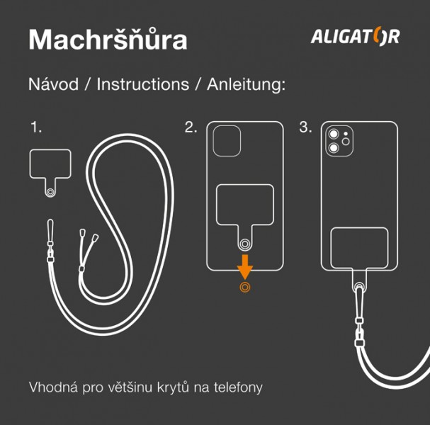 Univerzální šňůrka pro mobilní telefon Aligator Machršňůra, modrá
