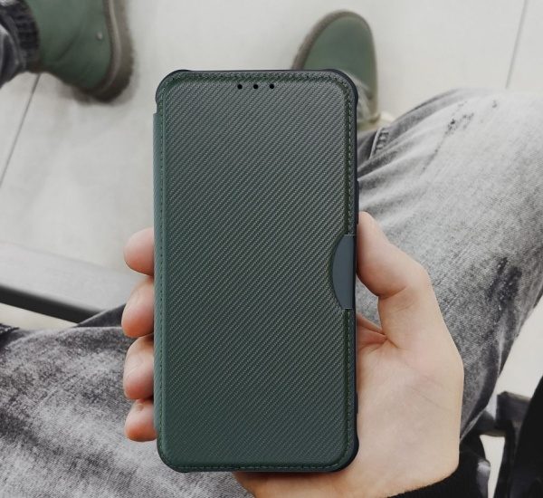 Flipové pouzdro RAZOR Book pro Xiaomi Mi 11 Lite 4G/5G / Mi 11 Lite 5G NE, tmavě zelená