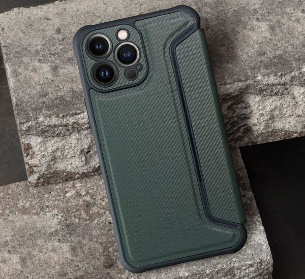Flipové pouzdro RAZOR Book pro Xiaomi Mi 11 Lite 4G/5G / Mi 11 Lite 5G NE, tmavě zelená