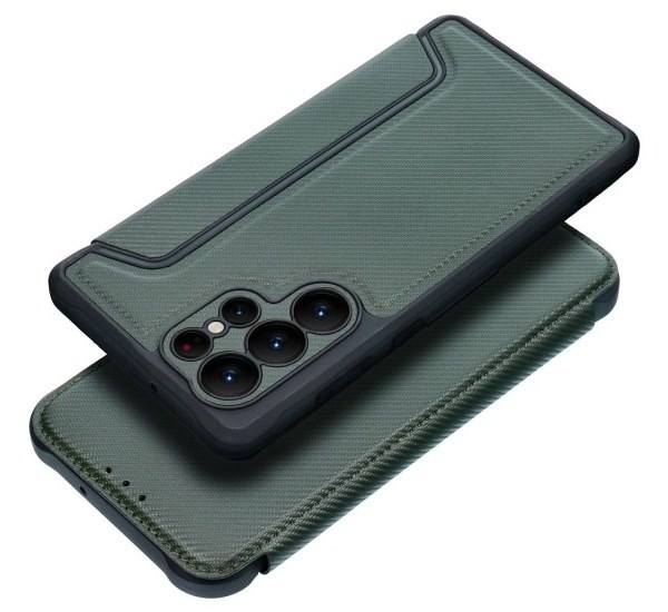 Flipové pouzdro RAZOR Book pro Samsung Galaxy S22 Ultra, tmavě zelená