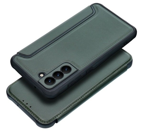 Flipové pouzdro RAZOR Book pro Samsung Galaxy S21 FE, tmavě zelená